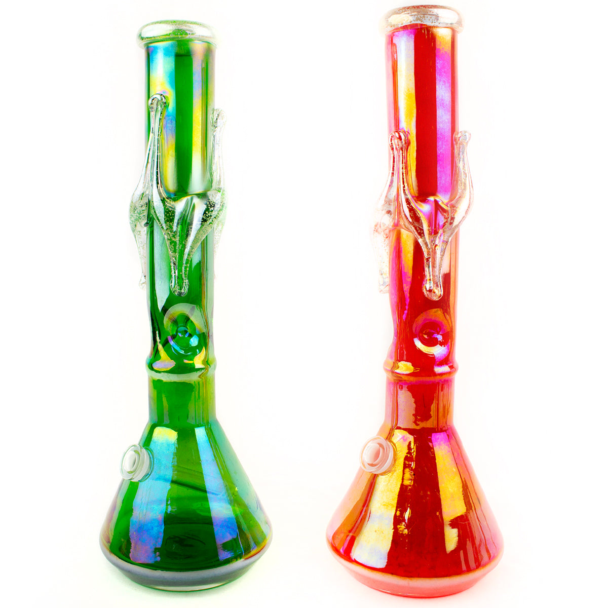 16" Chrome Twist Glow in the Dark Soft Glass Water Pipe
