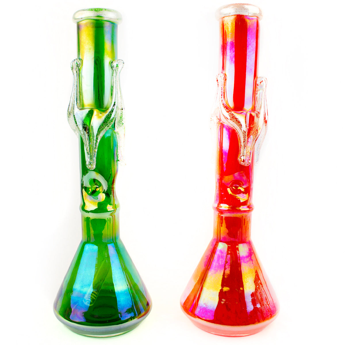 16" Chrome Twist Glow in the Dark Soft Glass Water Pipe