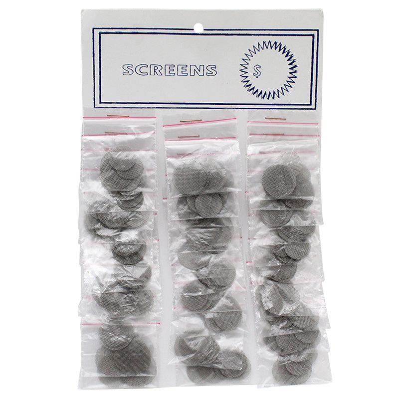Assorted Sizes Steel Pipe Screens Card - Smoketokes