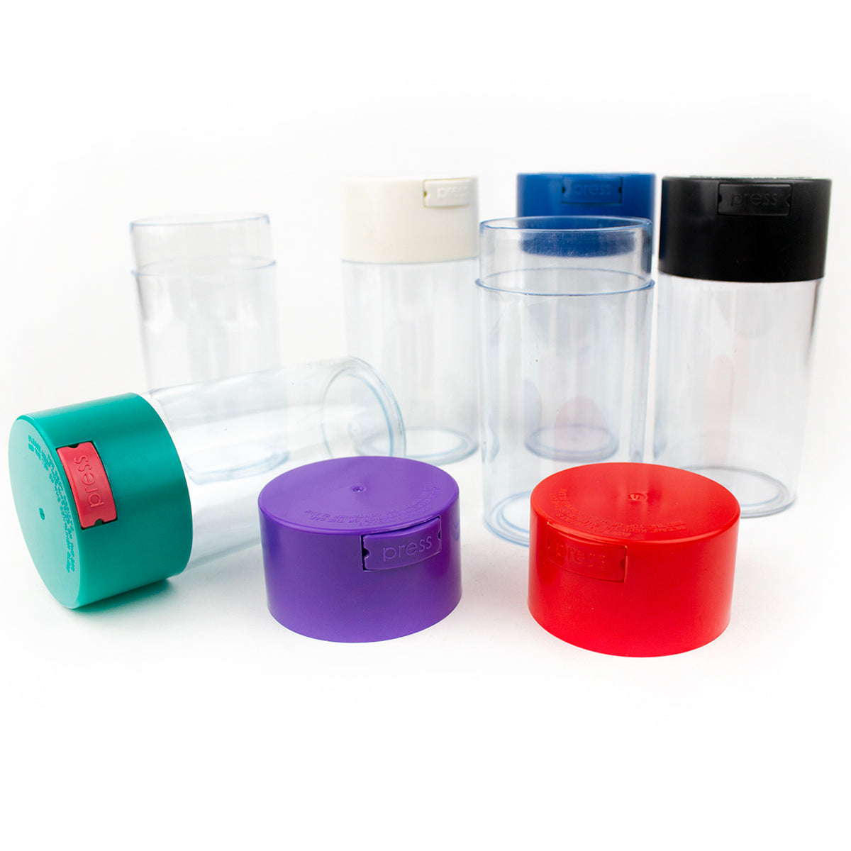 Acrylic Air Tight Jar 560mL 19oz. - Colored Lid Clear Bottom