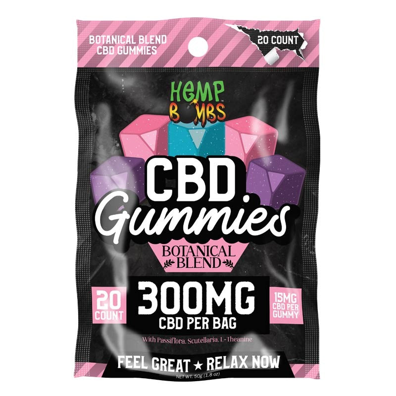 Hemp Bombs - CBD Gummies 20-count (15mg Per Gummy) Single Pack 300mg Per Pack