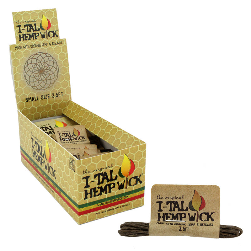 I-Tal Small 3.5ft Organic Hemp Wick 50 Pack - Smoketokes
