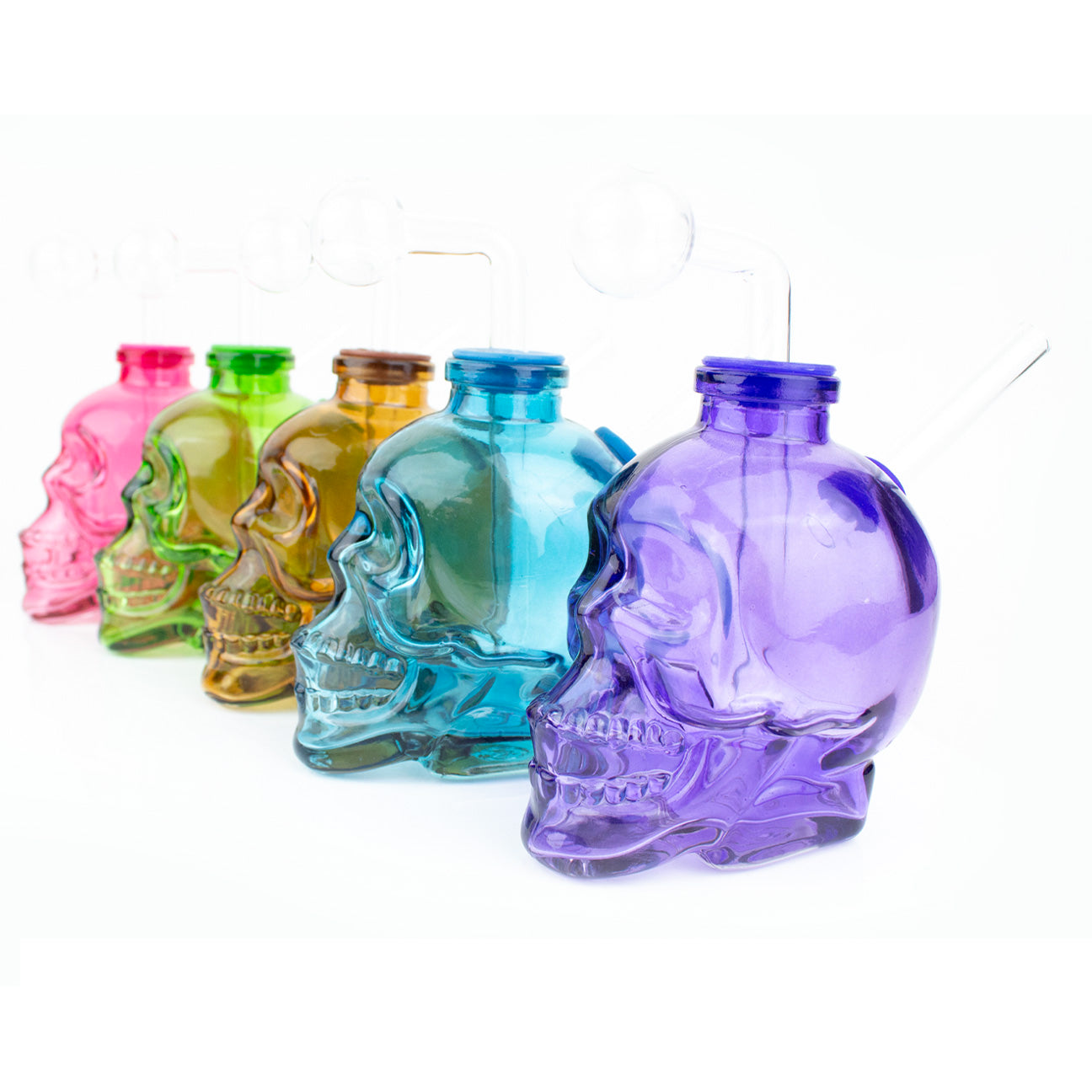 4" Heavy Glass Skull OB Water Pipe