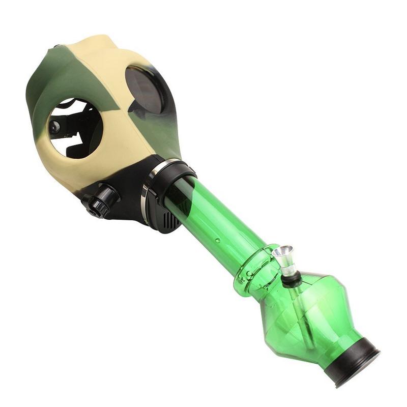 Camouflage Silicone Gas Mask with Acrylic Water Pipe