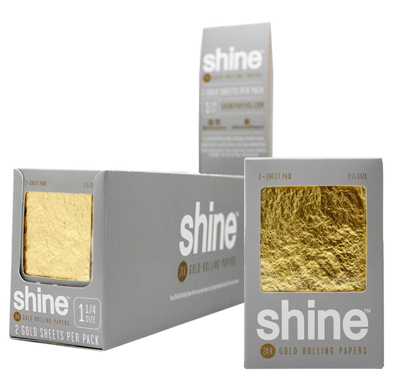 Bulk Shine 2 Sheet Pack 24K 24 Karat Gold Rolling Papers