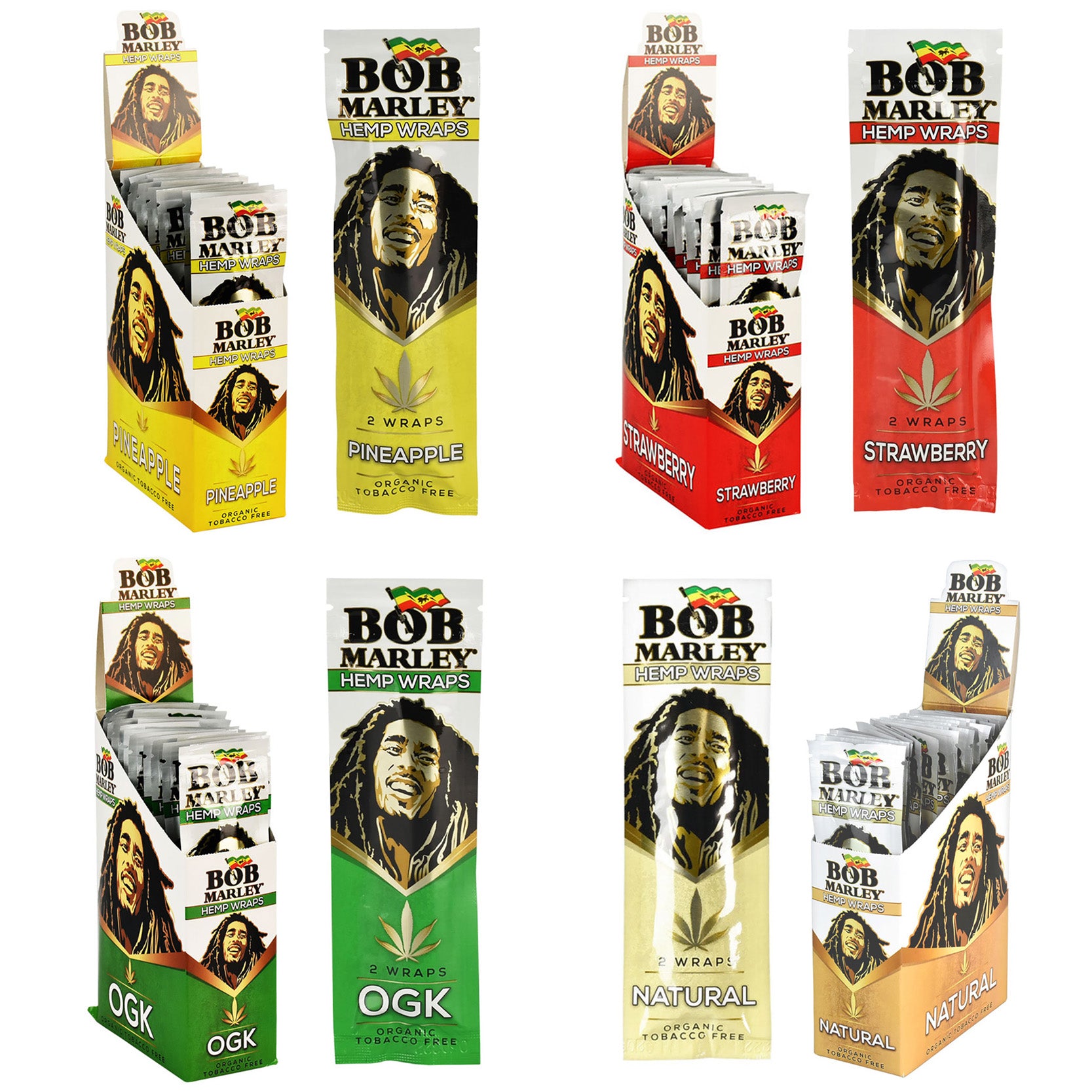 Buy Bob Marley Hemp Wraps - 2pk 25pcs