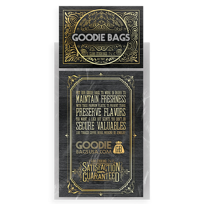 Goodie Bags Smell Proof Ziplock Large (7 11/16” x 7”) Clear (5 Bags)