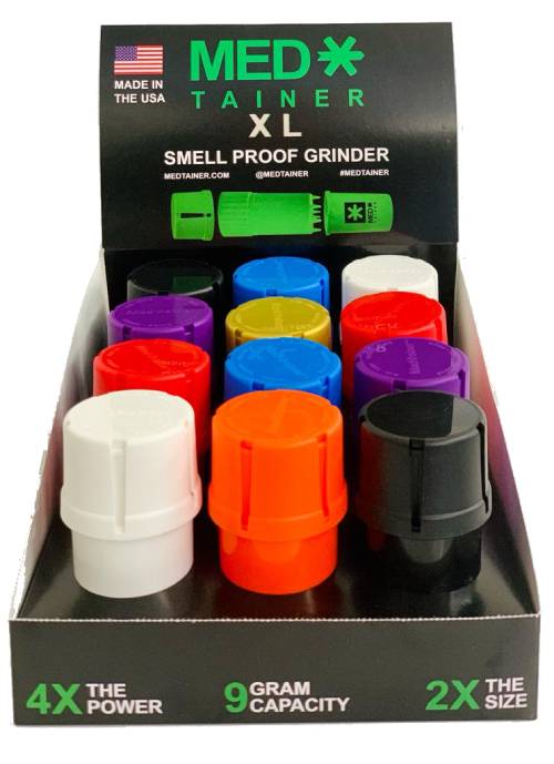 Medtainer XL (40 Dram) Smell Proof Grinder Jar 9g- Display of 12 Ct