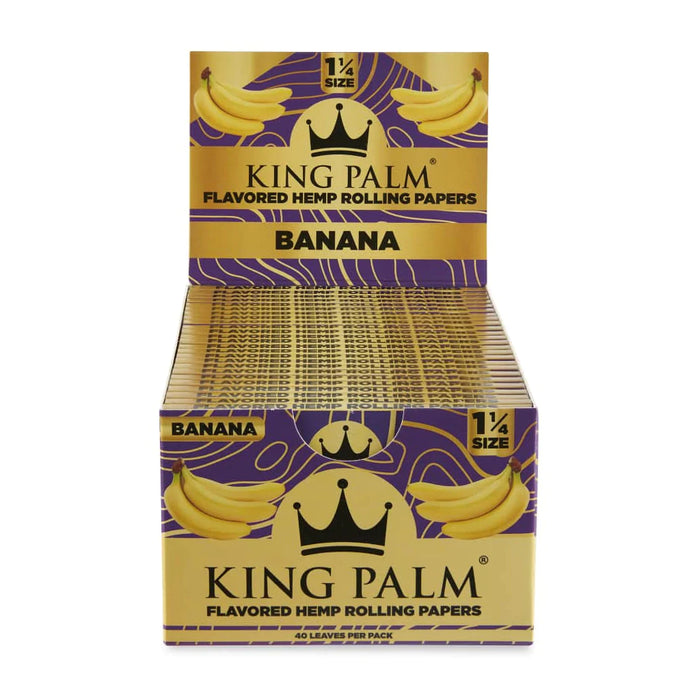 King Palm Banana 1 1/4" Size Hemp Rolling Paper - (50 Packs/Display)