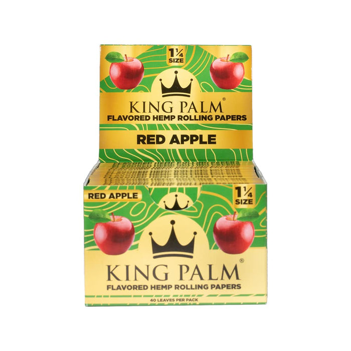 King Palm Red Apple 1 1/4" Size Hemp Rolling Paper - (50 Packs/Display)