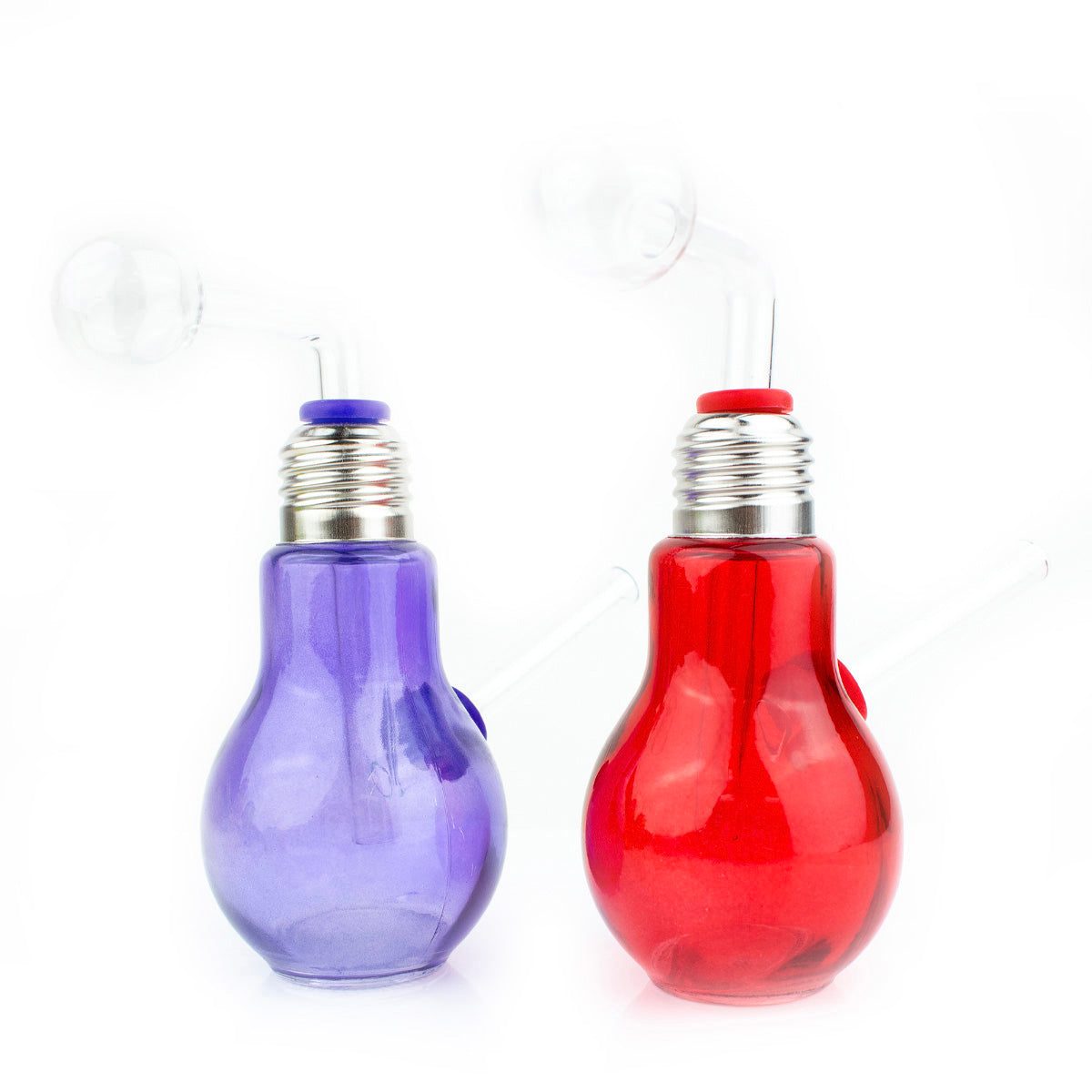6" Light Bulb Colored Glass Oil Burner Water Pipe