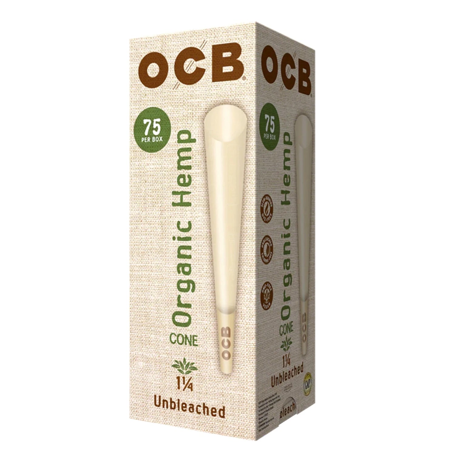 OCB Organic Hemp Rolling Paper Cones 1 1/4