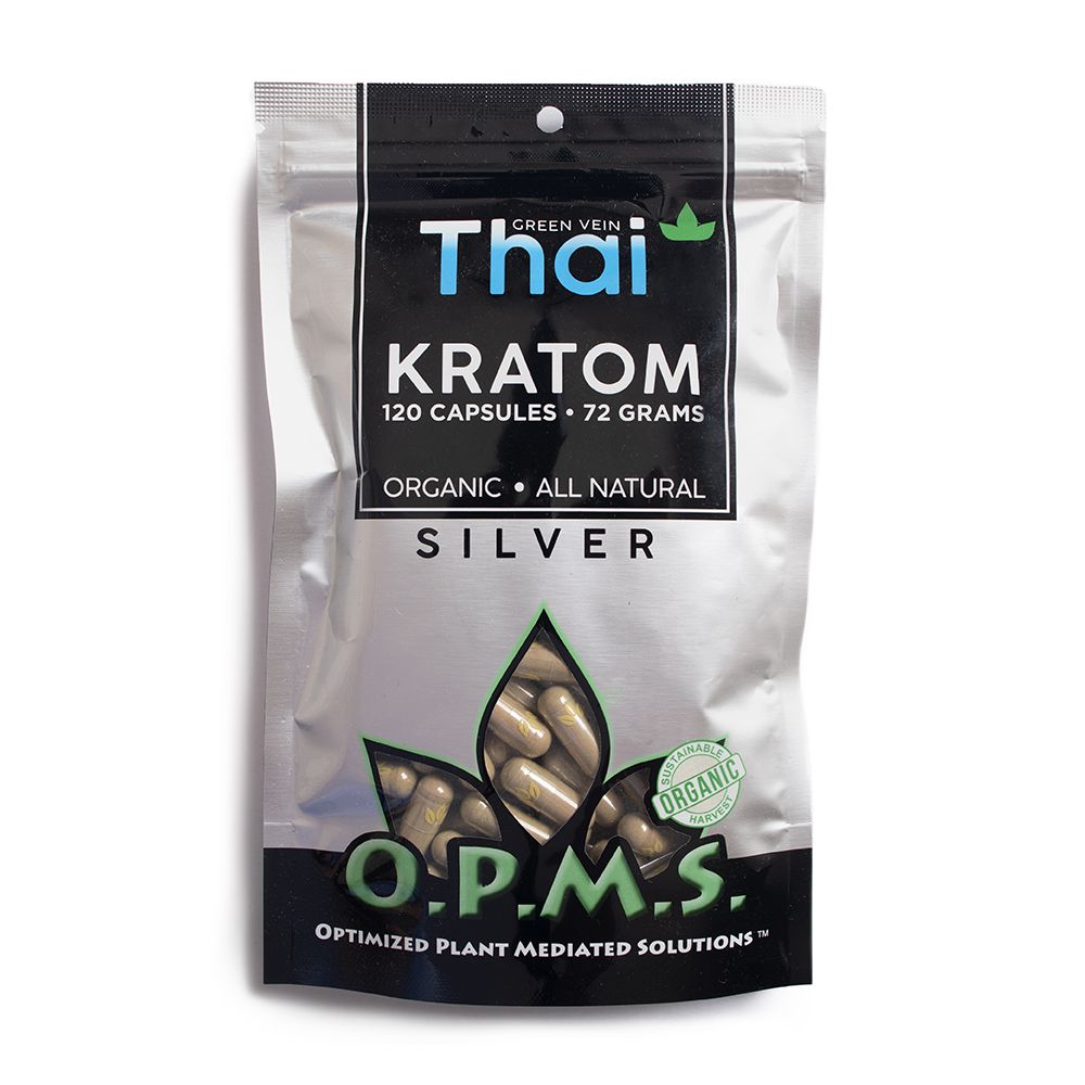 OPMS Kratom Silver Capsules 120 Count
