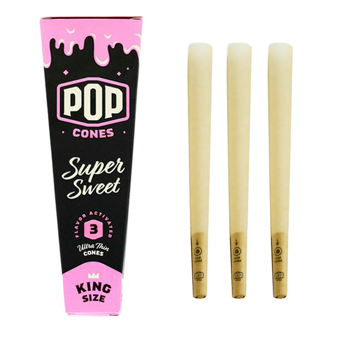 Pop Cones King Size Pre-Rolled Cones with Flavor Tip (3 per pack/24 Pack)