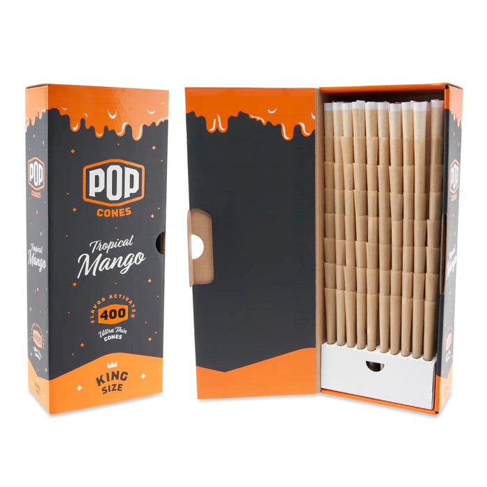 Pop Cones King Size Pre-Rolled Cones with Flavor Activated (400 Bulk)