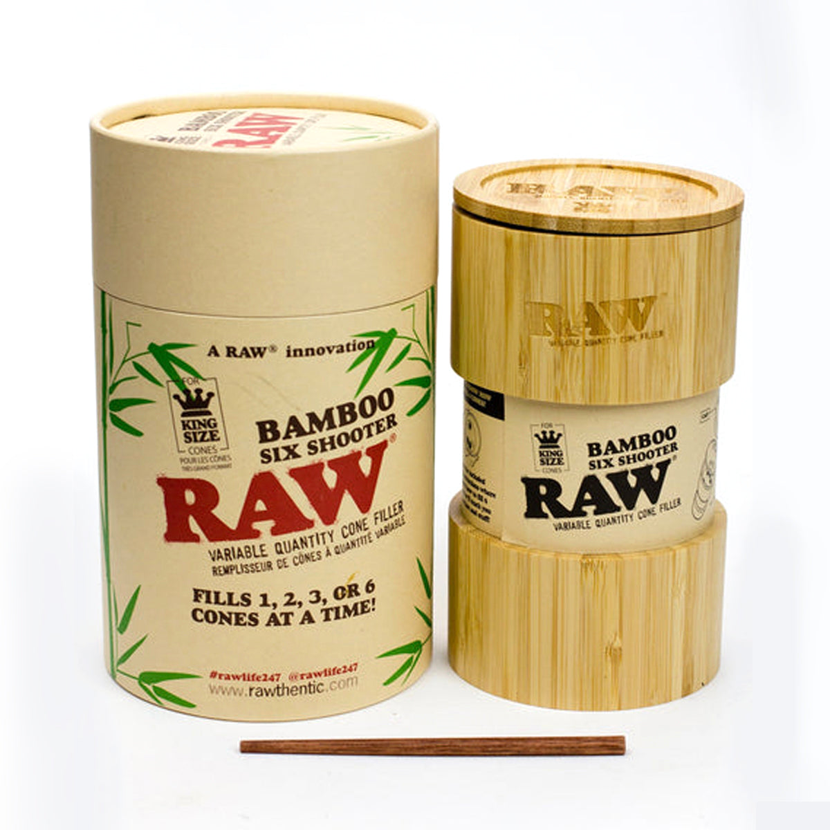 RAW Bamboo Six Shooter King Size Cone Filler