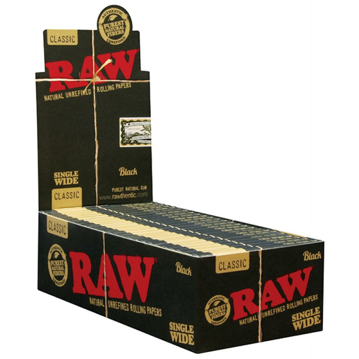 RAW Classic Black Single Wide Size Rolling Papers