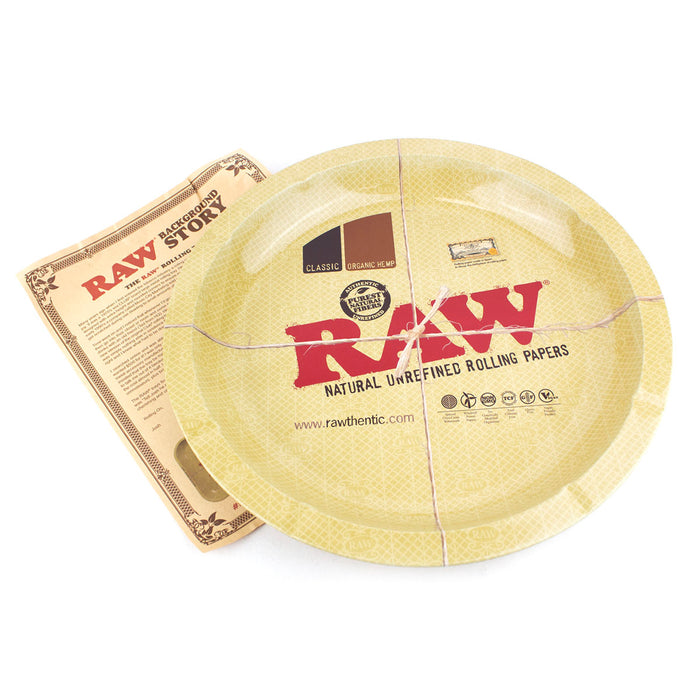 Raw 12" Round Metal Rolling Tray