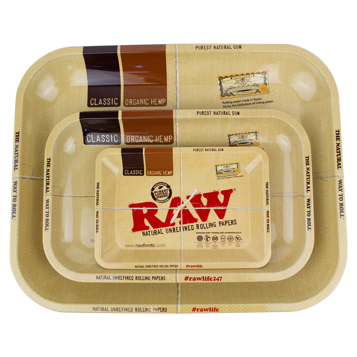 Raw Classic Organic Metal Rolling Tray (All Sizes)