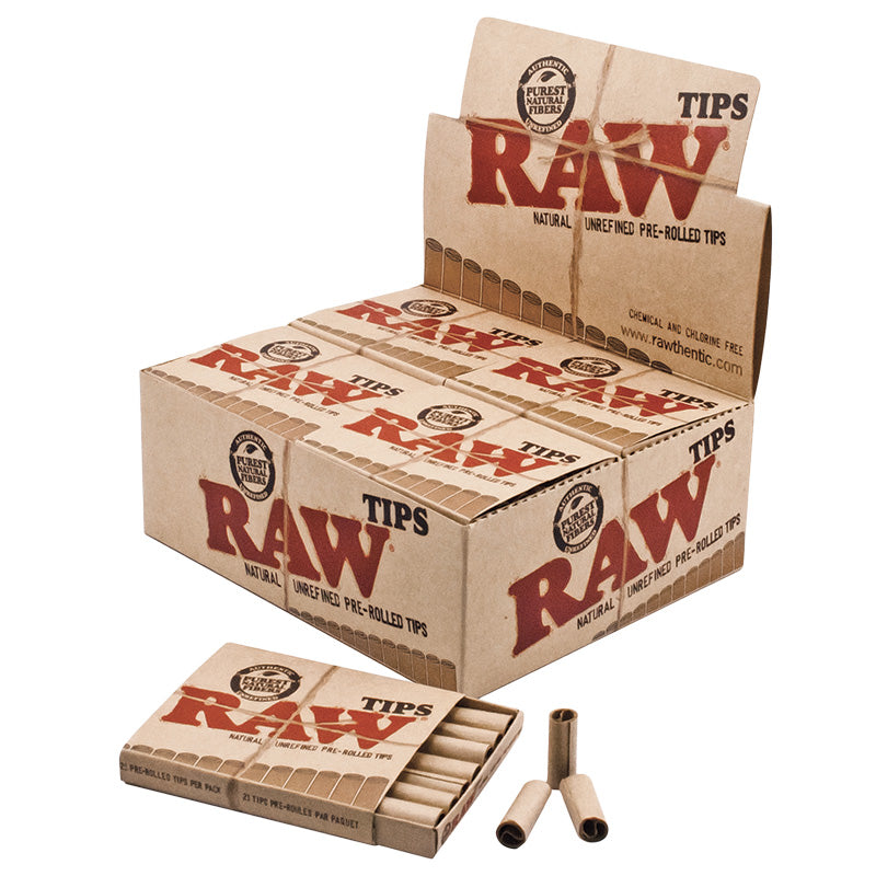 Raw Pre-rolled Tips - 20 Booklets/Display