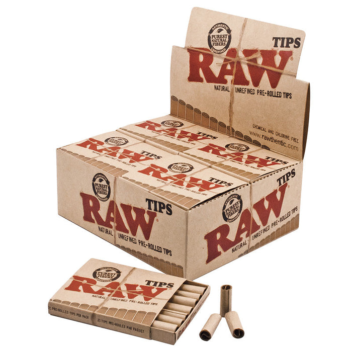 Raw Pre-rolled Tips  - 20 Booklets/Display