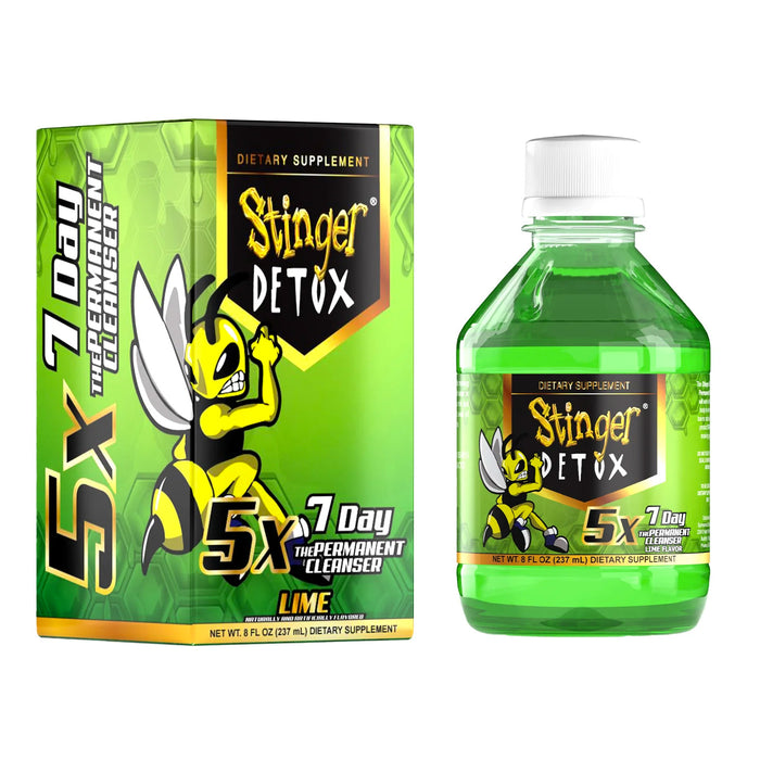 Stinger Detox Liquid Drink 5x Permanent Cleanser Lime 8oz – Same Day Detox Cleanse