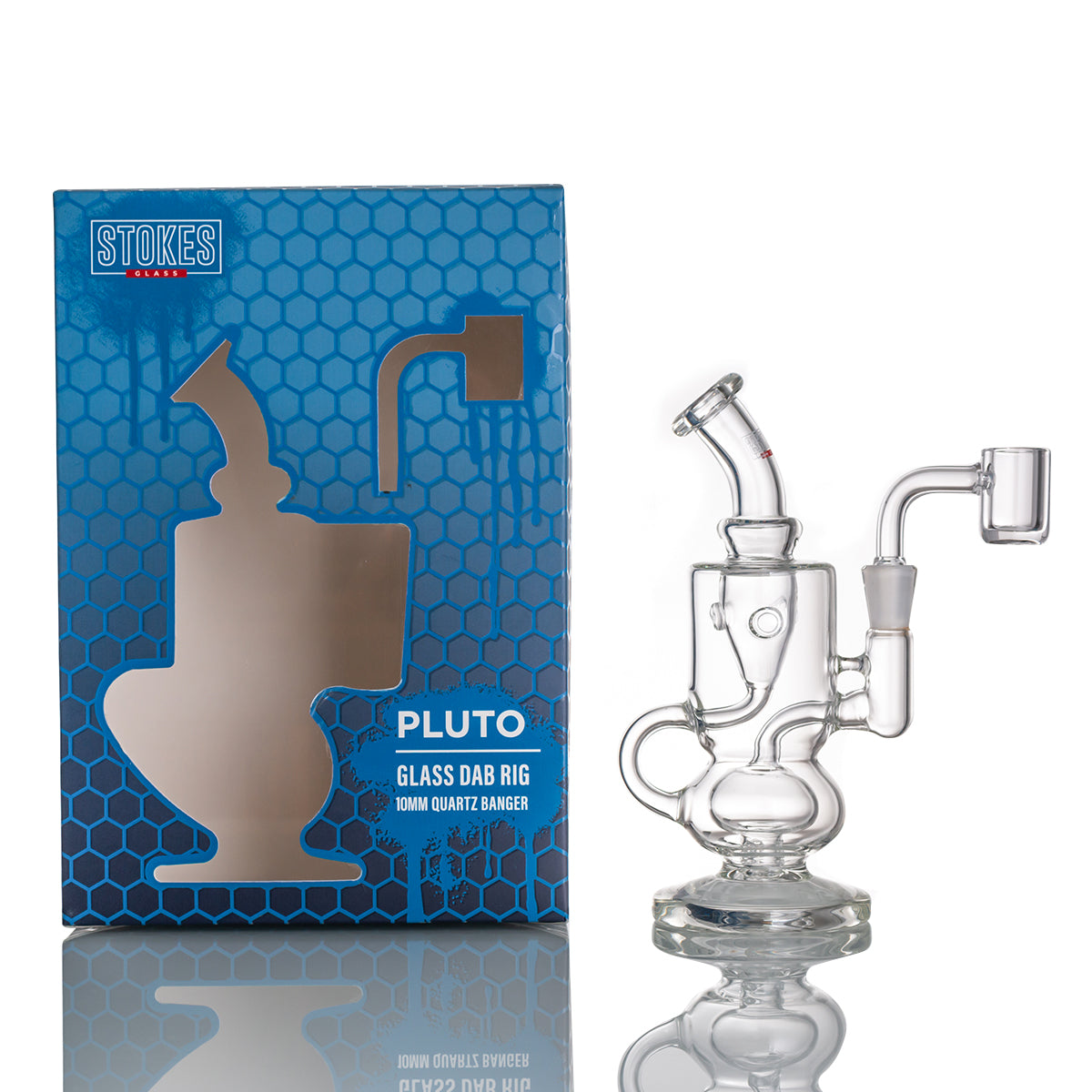 Stokes - 6.1" Pluto - 10mm banger - Glass Dab Rig