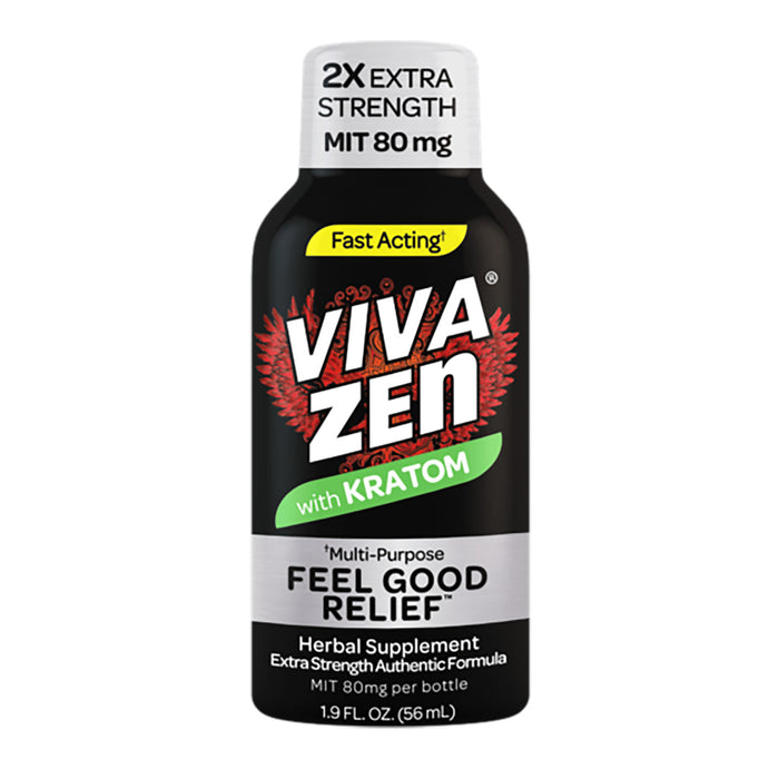 Viva Zen 2x  Extra Strength w/ Kratom Multi Purpose Feel Good Relief (12ct/Display)