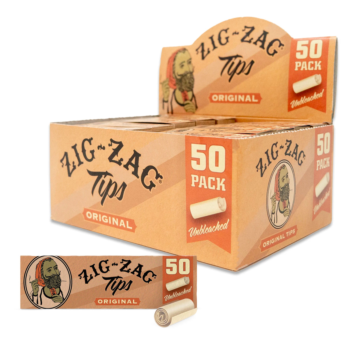 Zig-Zag Unbleached Original Tips 50 Pack