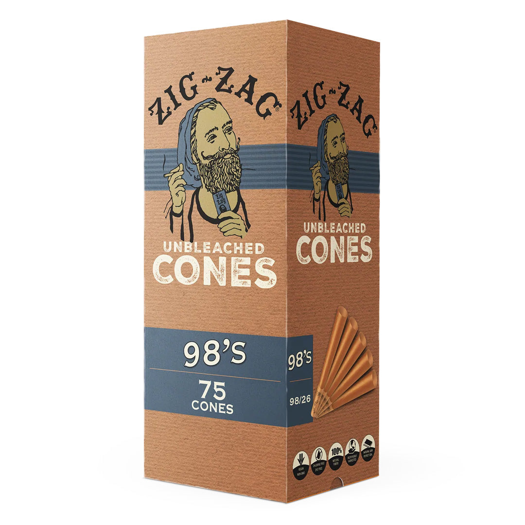 Zig Zag Unbleached Cones 98 Size