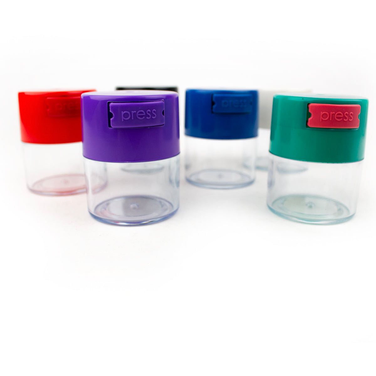 Acrylic Air Tight Jar 120mL 4oz. - Colored Lid Clear Bottom