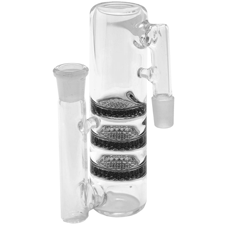 Triple Honeycomb Straight Glass Ash Catcher - Smoketokes