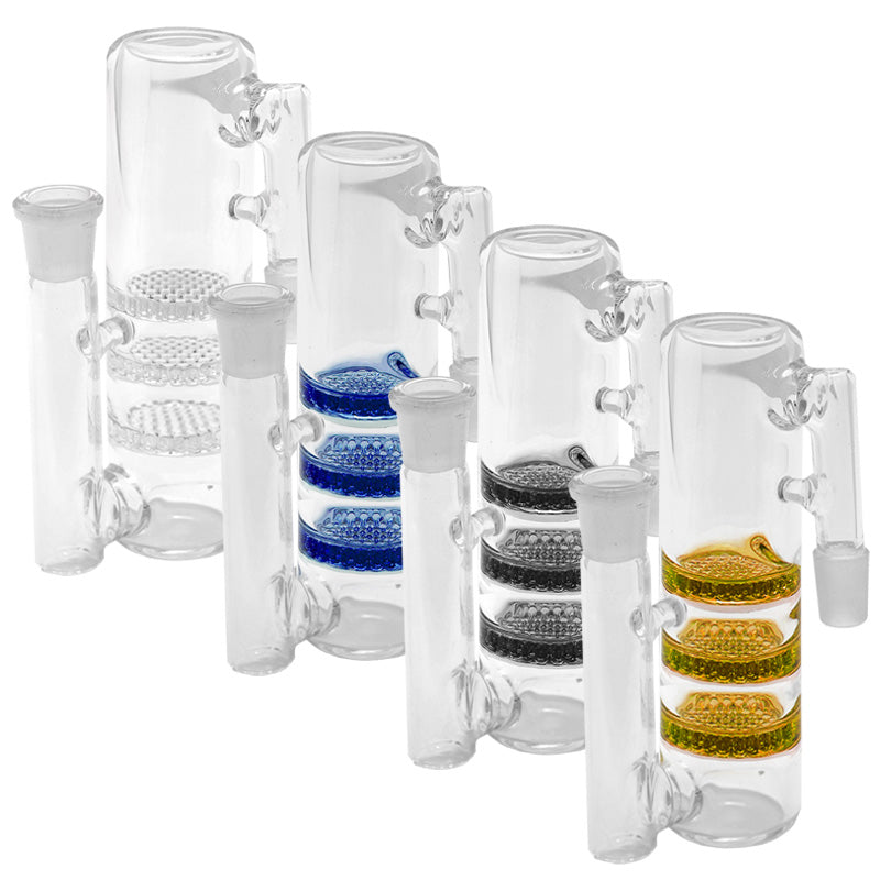 Triple Honeycomb Straight Glass Ash Catcher - Smoketokes