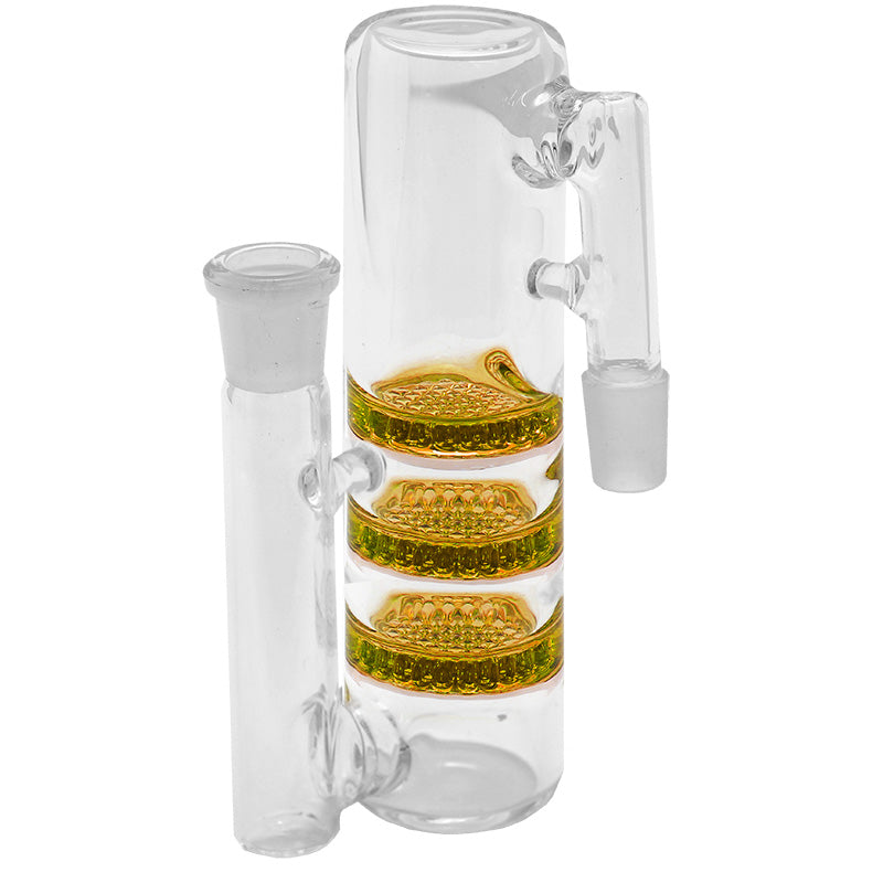 Triple Honeycomb Straight Glass Ash Catcher - Smoketokes