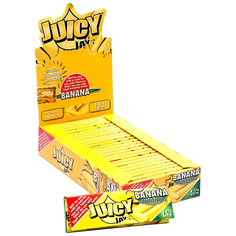 Juicy Jay's 1 1/4" Size Rolling Paper Banana Flavor - Smoketokes
