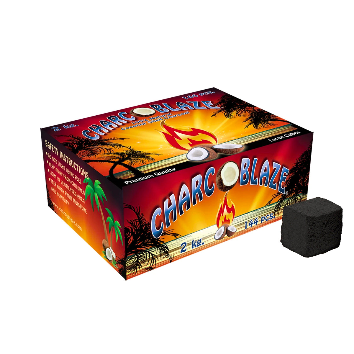 Charcoblaze Hookah Charcoal - Large 2.0 Kg - 144 Pieces