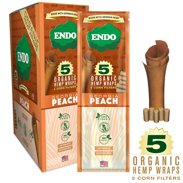 Endo 5 Organic Hemp Wraps & Corn Filters - Georgia Peach