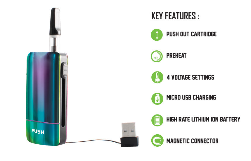 Exxus Push Cartridge Vaporizer Battery
