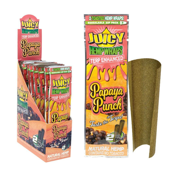 Juicy Hemp Wraps Terp Enhanced – Papaya Punch