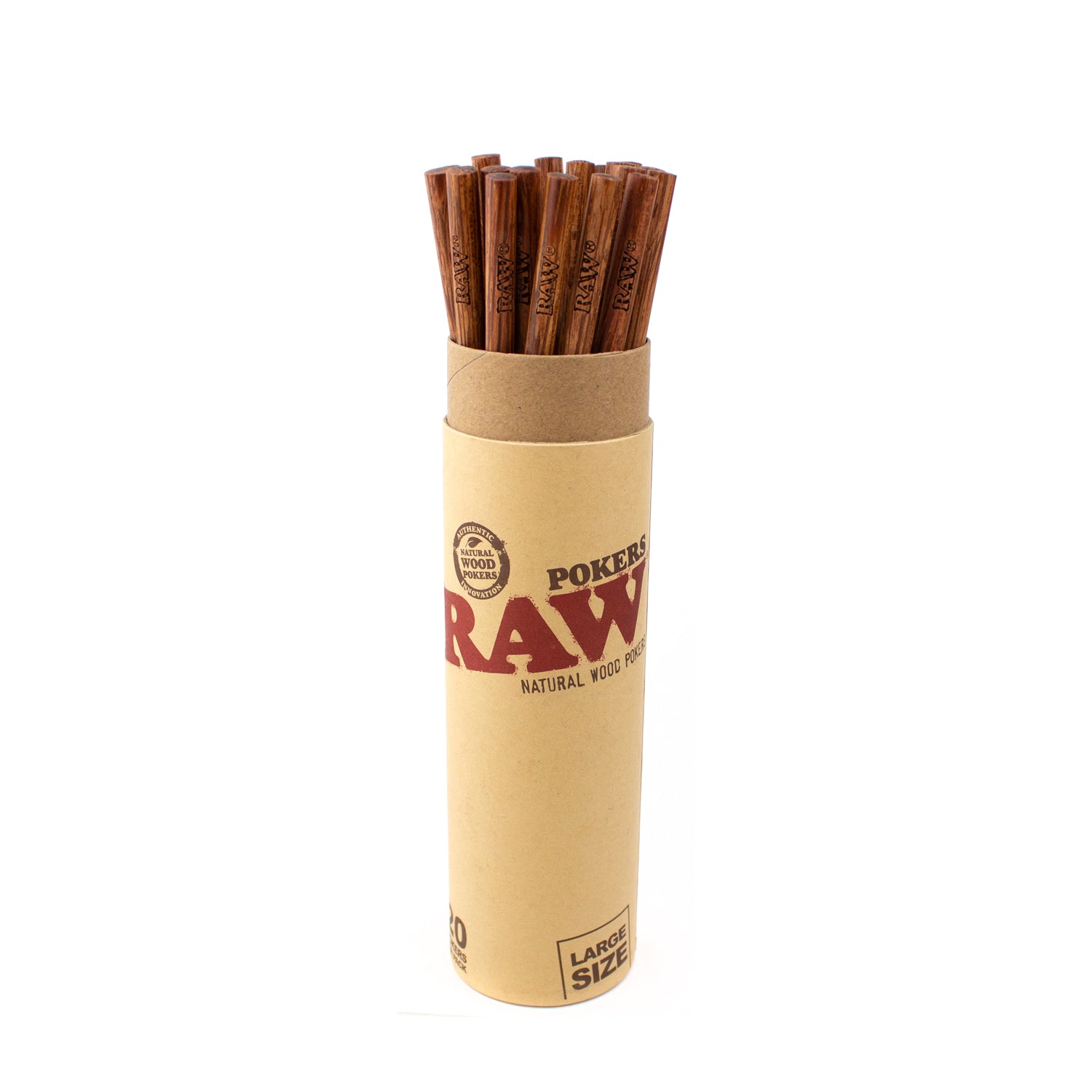 RAW Natural Large Wooden Poker (20pc per Tube)