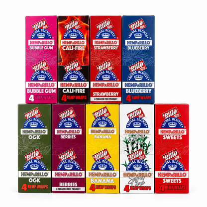 Royal Blunts HEMPARILLO Rillo Size 4 Wraps/Pouch | 15 Pouchs/Box | 30 Display/Case
