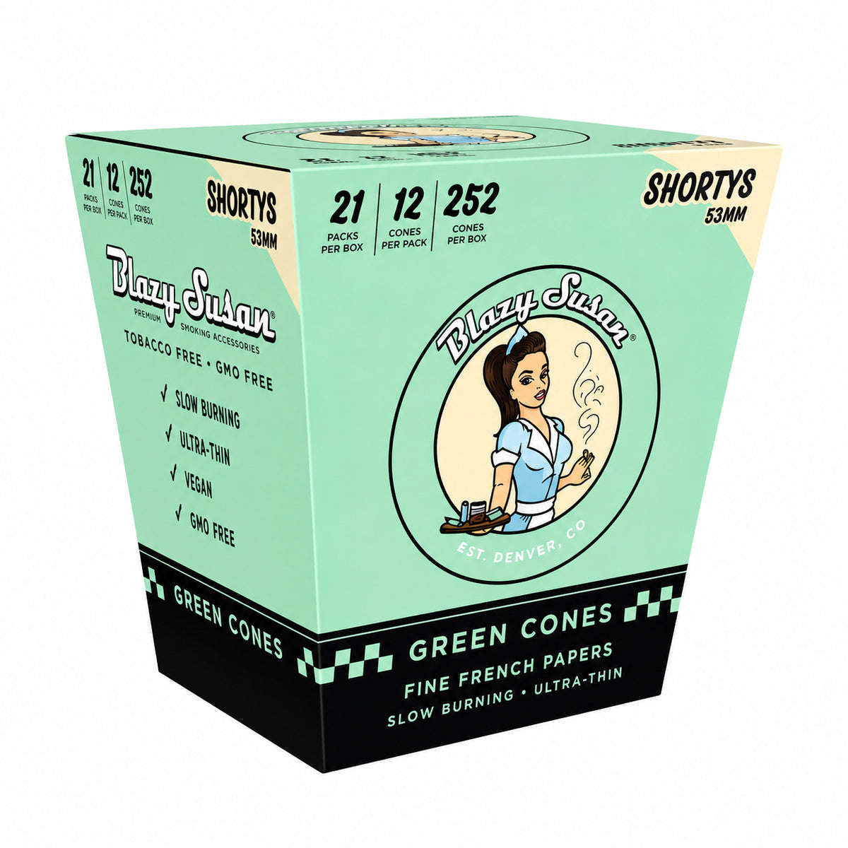 Blazy Susan Green 53mm Shortys 50ct Jar