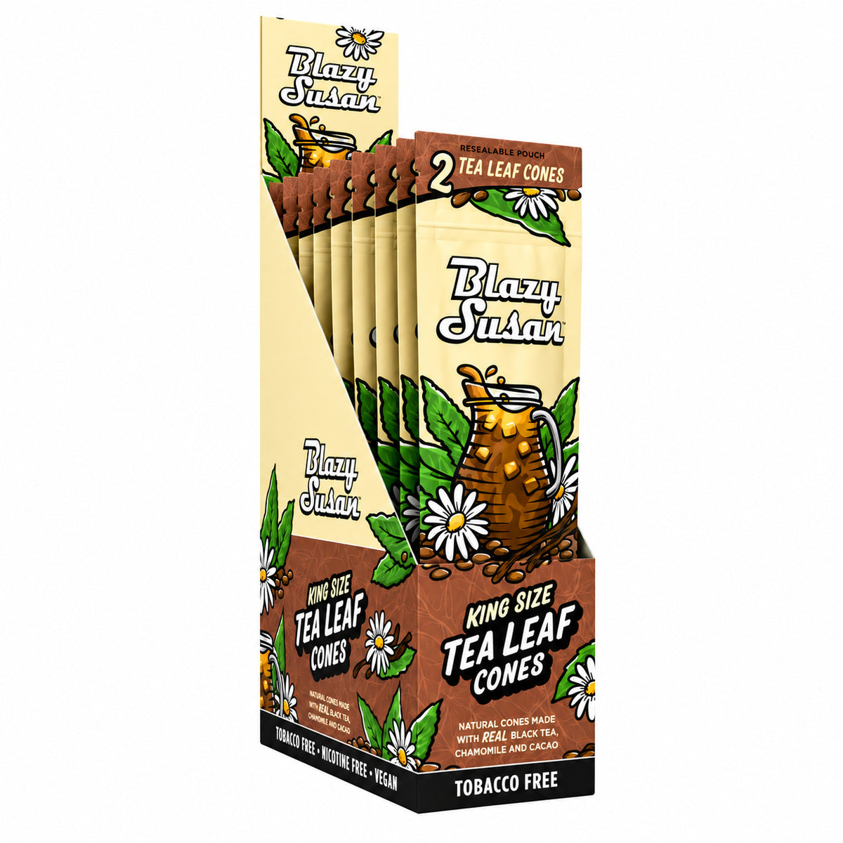 Blazy Susan King Size Cones Tea Leaf (10 Pouches x 2 per Pouch)