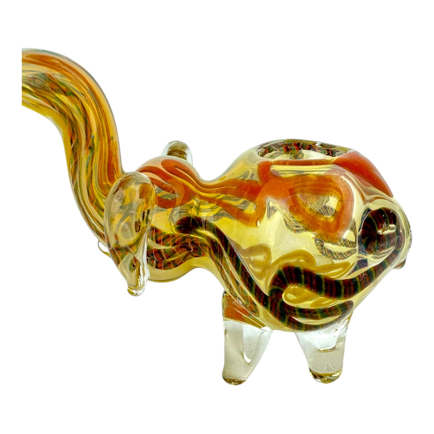 4.5" Elephant Fume WigWag - Glass Hand Pipe (Assorted Colors)