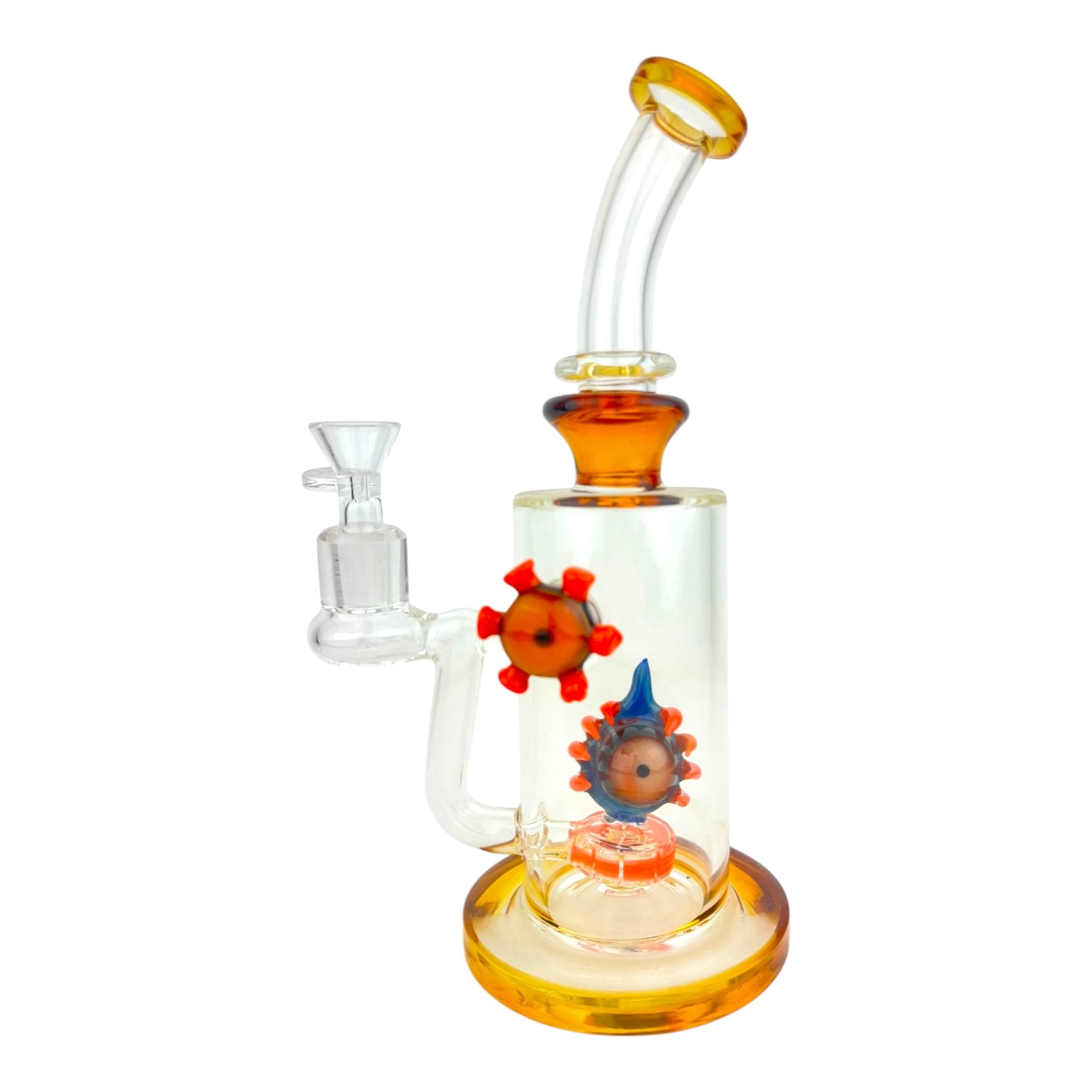11" Double Eye Glass Bent Neck Water Pipe