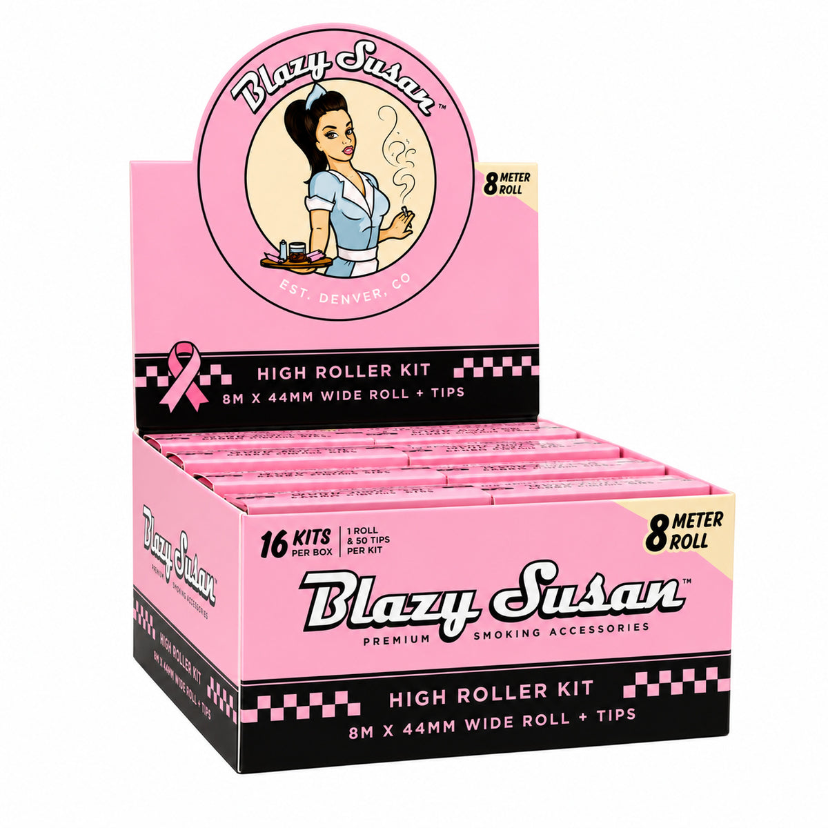 Blazy Susan High Roller Kit 8Mx44MM 1 Roll & 50 Tips Per Kit  | 16Kits Per Box