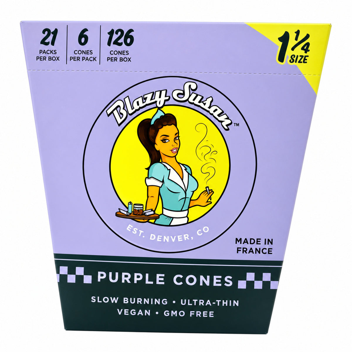 Blazy Susan Purple 1 1/4 Cones 6ct I 21Pk/Dis I 24Dis