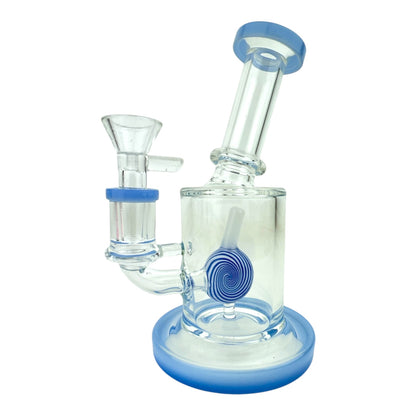 7" Lollipop Cylinder Bent Neck Glass Water Pipe (Assorted Colors)