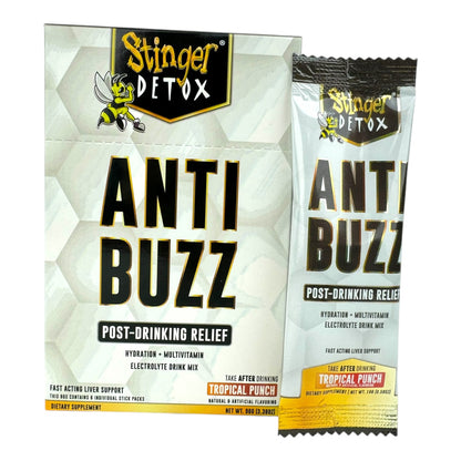 Stinger Detox Anti-Buzz Post Drinking Relief - Tropical Punch (6 Packs)