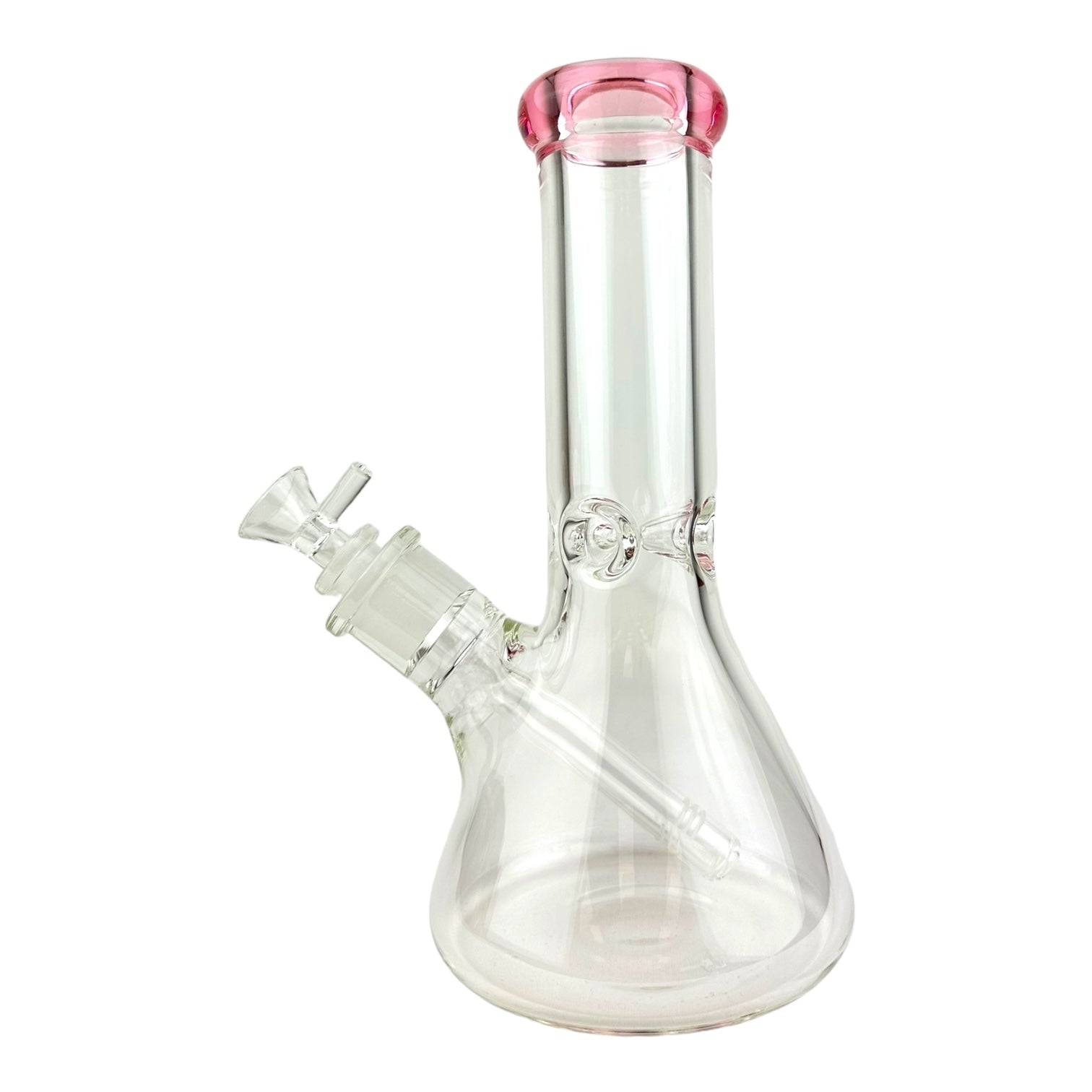 10" 9mm Clear Thick Beaker Colored Top G/G Glass Water Pipe "WP-89-10"